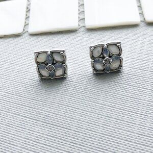 NEW❤️ Kendra Scott Dira Stone Silver Ivory Mix Stud Earrings ❤️